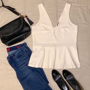 White Express Peplum Top